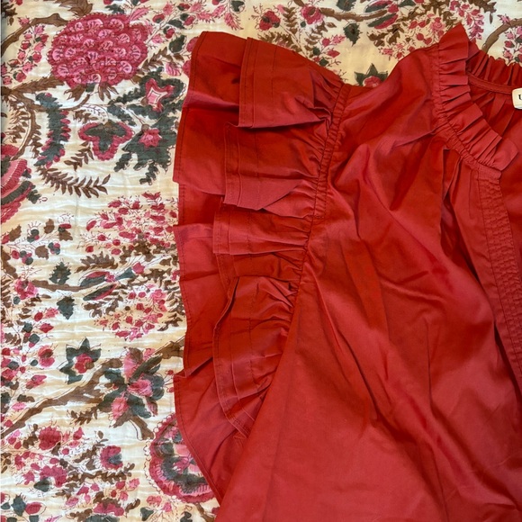 Ulla Johnson Flutter Sleeve Split Neck Top - Picture 11 of 13